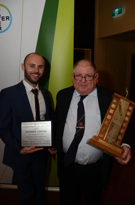 Stephen Cootes, 2017 Administrator of the Year, with Special  Guest Scott Reardon 