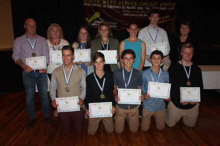 The individual finalists for the major awards with Nicole Begg 